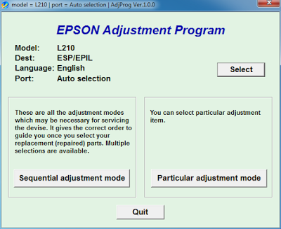 epson l210 reset program